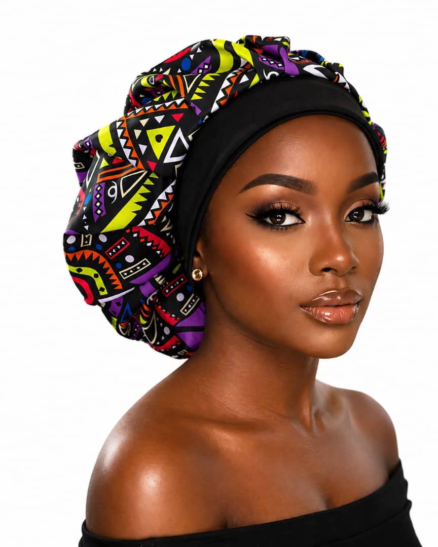 Ankara Print Reversible Banded Bonnet