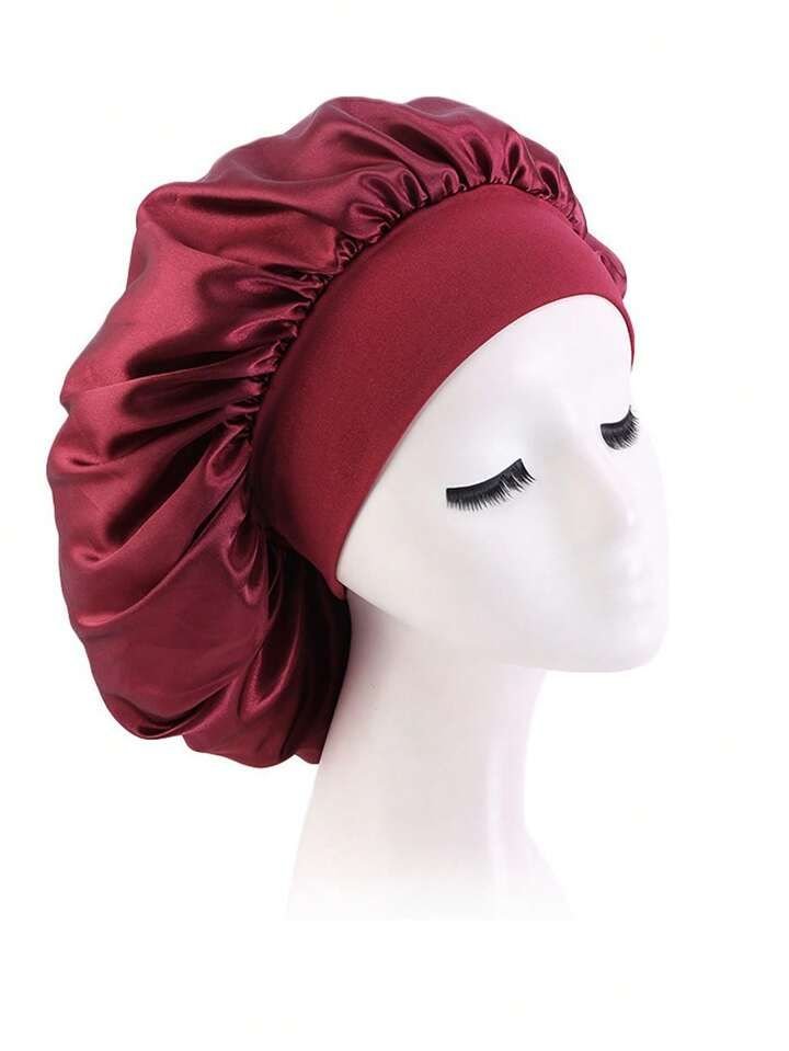 Banded Silk Reversible Hair Bonnet - Burgundy
