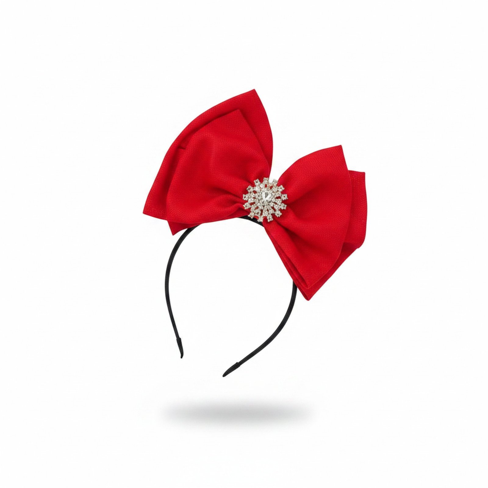 Crystal Bow Fascinator — Red