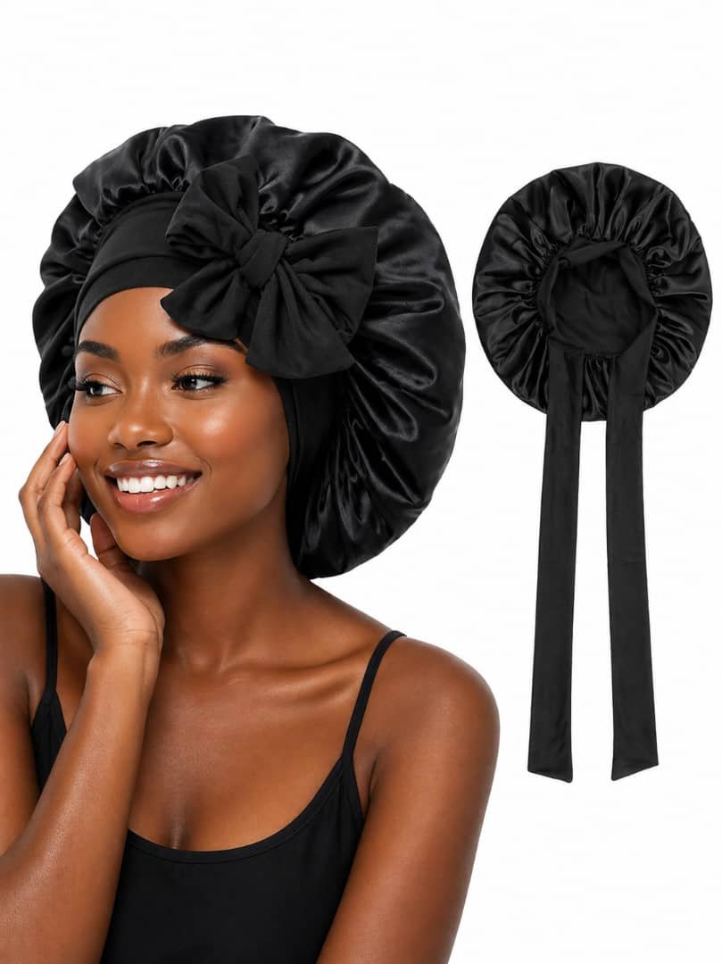 Double-Sided Silk Hair Bonnet with Adjustable Ties