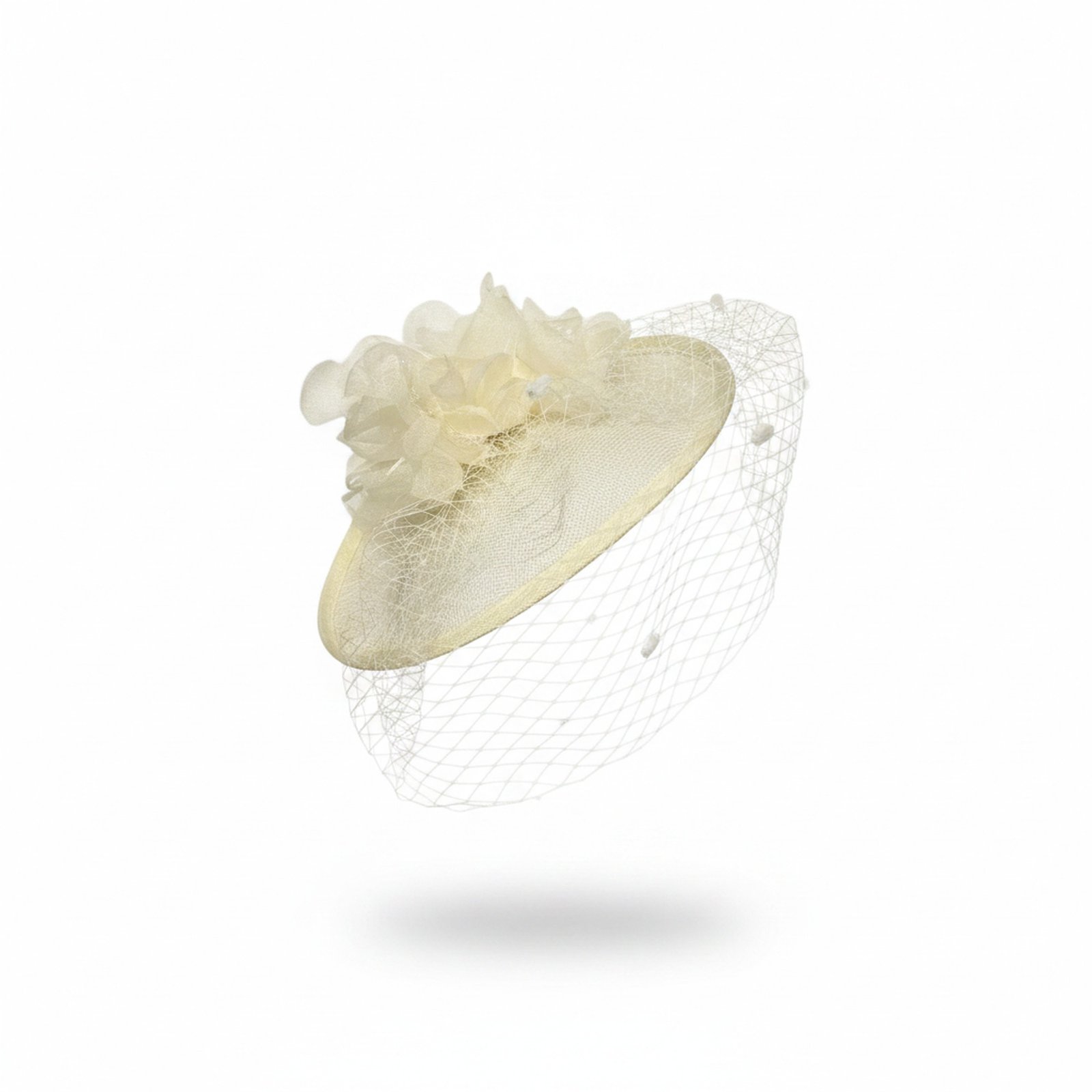Floral Veil Fascinator — Ivory