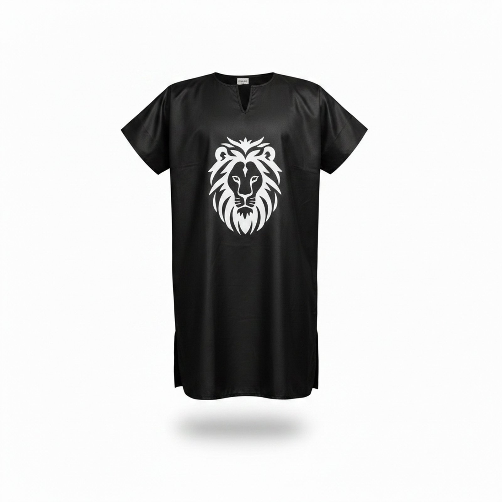 Lion Print Tunic — Black
