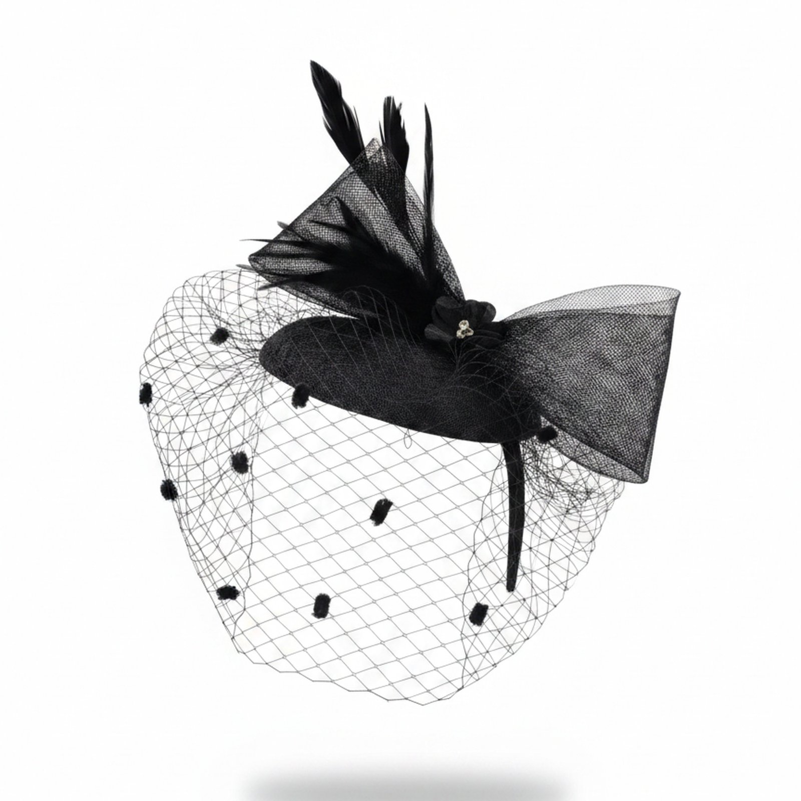 Veiled Fascinator — Black